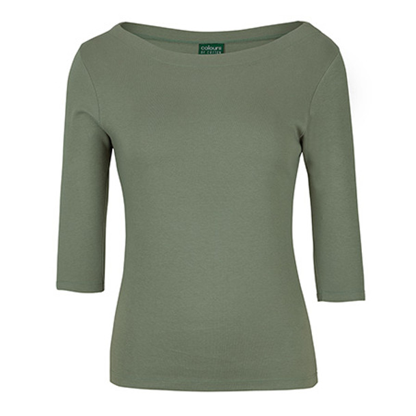 JBswear 1BT3 - C of C Ladies 3/4 Boat Neck Tee - Click Image to Close